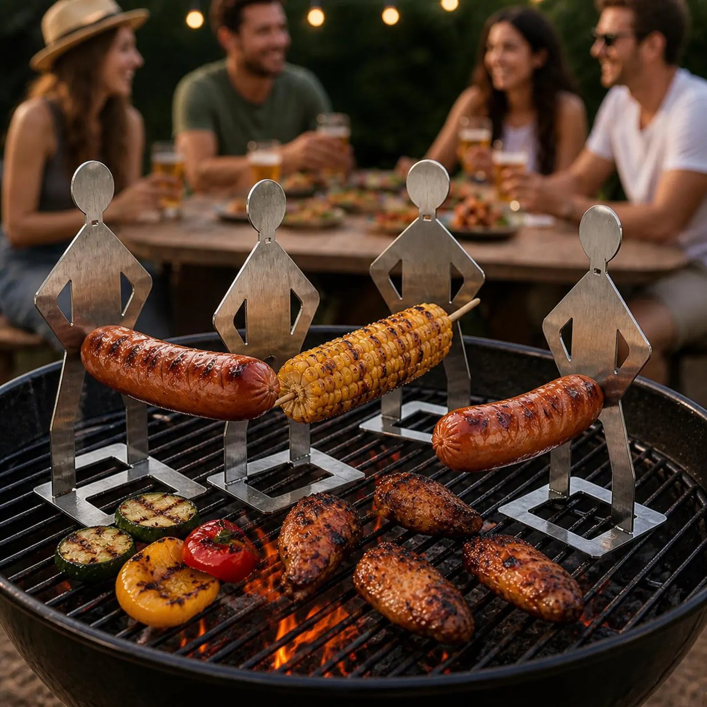 Funny Hot Dog Sausage Stand Holder Stainless Steel