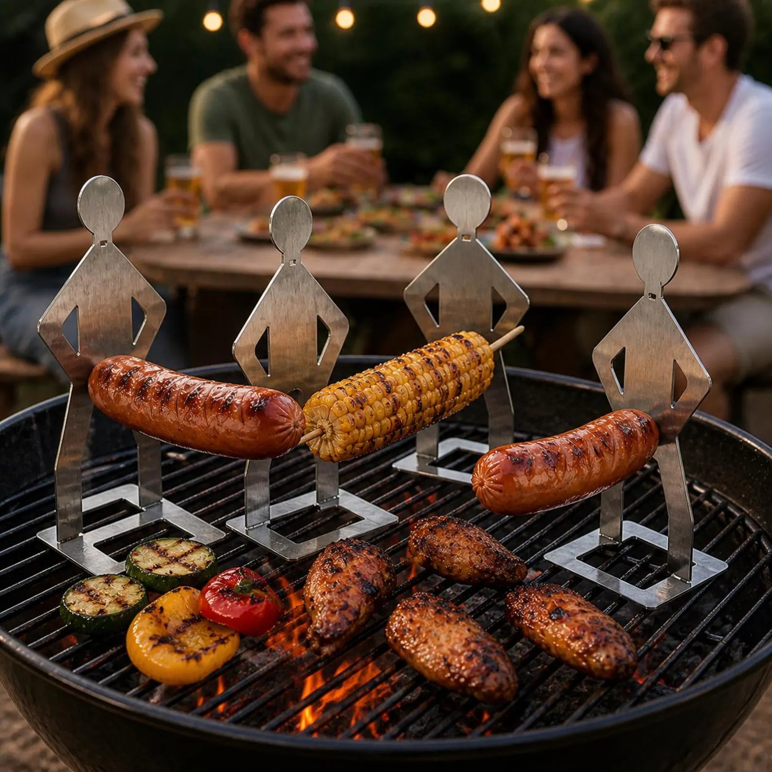 Funny Hot Dog Sausage Stand Holder Stainless Steel